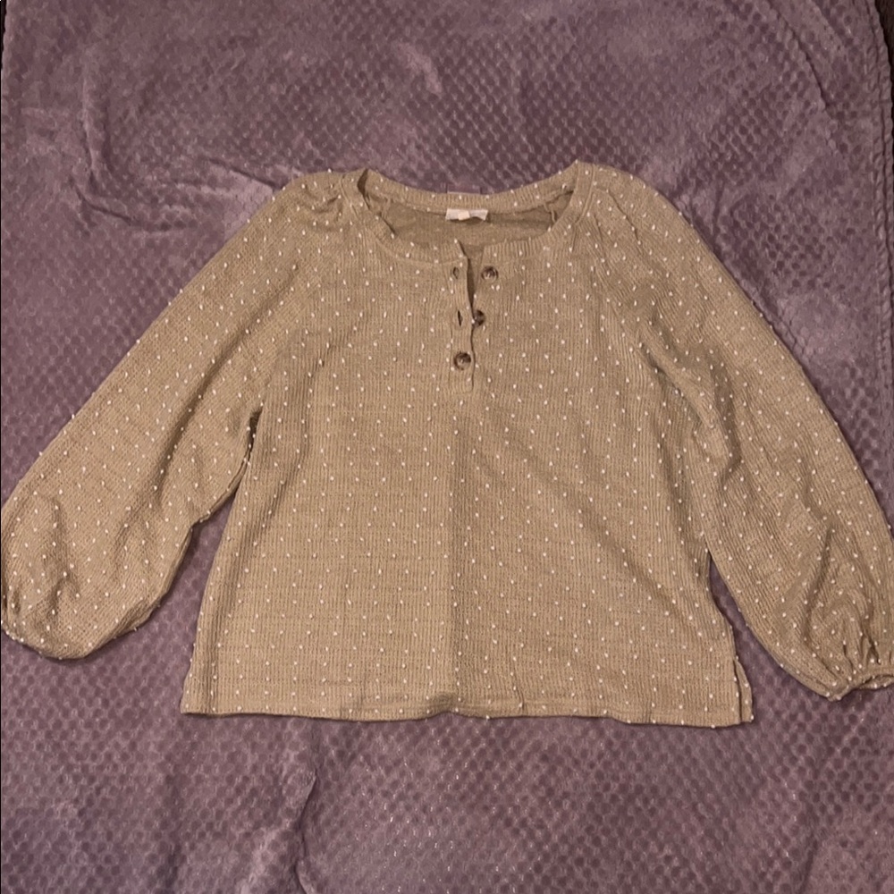 Blu Pepper Textured Beige Cardigan with Button Accents